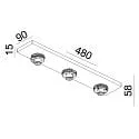 Deko-Light Plafondarmatuur CAN TILT SQUARE BASE 48CM MIX'N MATCH 1/3 3-vlams, hoekig, zonder lampenkap, cardanisch draaien GU10 IP20, wit