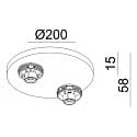Deko-Light Spotlight bar CAN TILT ROUND BASE Ø 20CM MIX‘N MATCH 2-vlams, rond, zonder lampenkap, cardanisch draaien GU10 IP20, wit