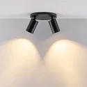 Deko-Light Plafondarmatuur CAN TILT ROUND BASE Ø 20CM MIX‘N MATCH 2-vlams, rond, zonder lampenkap, cardanisch draaien GU10 IP20, zwart