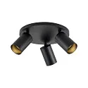 Deko-Light Plafondarmatuur CAN TILT ROUND BASE Ø 25CM MIX‘N MATCH 3-vlams, rond, zonder lampenkap, cardanisch draaien GU10 IP20, zwart