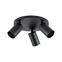 Deko-Light Plafondarmatuur CAN TILT ROUND BASE Ø 25CM MIX‘N MATCH 3-vlams, rond, zonder lampenkap, cardanisch draaien GU10 IP20, zwart