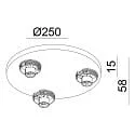 Deko-Light Plafondarmatuur CAN TILT ROUND BASE Ø 25CM MIX‘N MATCH 3-vlams, rond, zonder lampenkap, cardanisch draaien GU10 IP20, zwart