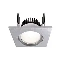 Deko-Light Recessed LED ceiling luminaire COB-68-350mA-SQUARE, current constant, 6W, 4000K, 45°, brushed silver