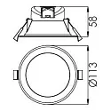 Deko-Light Plafondinbouwarmatuur ACRUX 90 CCT Switch, met sierring IP20, zilver, wit dimbaar