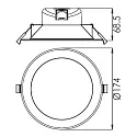 Deko-Light Plafondinbouwarmatuur ACRUX 145 CCT Switch, met sierring IP20, zilver, wit dimbaar