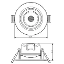 Deko-Light Downlight SMD-68-230V-ROUND draaibaar, ingebouwde versie IP20, verkeerswit dimbaar
