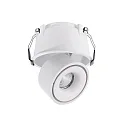 Deko-Light Recessed LED ceiling luminaire UNI II, 33-34V DC, current constant, 12W 3000K 1035lm 35°, dimmable, white