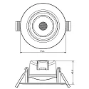 Downlight SMD-68-230V-ROUND draaibaar, ingebouwde versie IP20, verkeerswit dimbaar
