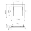 Deko-Light Downlight ANIK 90 hoekig IP20 | IP44, wit dimbaar