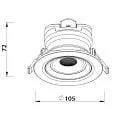 Inbouwspot SURTUR TILT 83 DTW draaibaar, Dim-To-Warm IP20/IP44, wit dimbaar