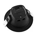 Deko-Light Downlight ACRUX PRO 82 stijf, CCT Switch, UGR < 19 IP20/ IP54, glanzend, zwart dimbaar