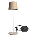 Tafellamp op batterijen BUNDLE CANIS set van 1, met lader IP65, beige, mat dimbaar