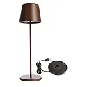 Tafellamp op batterijen BUNDLE CANIS set van 1, met lader IP65, mat, roest dimbaar