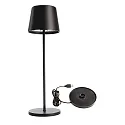 Tafellamp op batterijen BUNDLE CANIS set van 1, met lader IP65, mat, zwart dimbaar