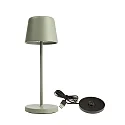Tafellamp op batterijen BUNDLE CANIS MINI set van 1, met lader IP65, groen, mat dimbaar