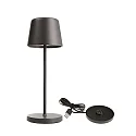 Tafellamp op batterijen BUNDLE CANIS MINI set van 1, met lader IP65, donkergrijs, mat dimbaar