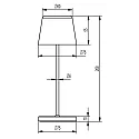 Deko-Light Tafellamp op batterijen s met Touch-Dimmer, met Lader, 15 Stuks IP65, mat, grijsgroen dimbaar