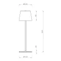 Deko-Light Tafellamp op batterijen CANIS GASTRO L met Touch-Dimmer, met Lader, 12 Stuks IP65, mat, grafietzwart dimbaar