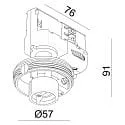 Deko-Light 3-fase spot CAN BASE MIX'N MATCH 1/3 zonder lampenkap, cardanisch draaien GU10 IP20, zwart