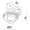 Deko-Light 1-fase spot CAN BASE MIX'N MATCH 1/3 zonder lampenkap, cardanisch draaien GU10 IP20, wit