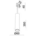 Deko-Light 3-phase pendant luminaire CAN 350 down, cylindrical, long GU10 IP20, white