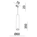 Deko-Light 1-fase pendelarmatuur CAN 350 down, cilindrisch, lang GU10 IP20, zwart