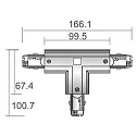 Deko-Light Accessories for 3-phase track system D LINE - T-coupler left-left-right with change mechanism, 220-240V AC, grey