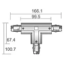3-fase T-connector D LINE flexibel, zwart