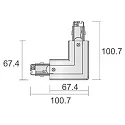 Deko-Light Accessories for 3-phase track system D LINE - 90°-coupler left-right with change mechanism, 220-240V AC, black