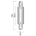 Deko-Light 3-fase lengteconnector D LINE met voedermogelijkheid, zwart