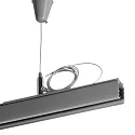 Deko-Light Accessories for 3-phase track system D LINE - rope suspension bracket with ceiling canopy, adjustable, max. 150cm, grey
