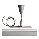 Deko-Light Accessories for 3-phase track system D LINE - rope suspension bracket with ceiling canopy, adjustable, max. 150cm, grey