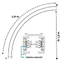 Deko-Light 3-phase surface-mounted track D LINE / DALI CURVED 90° / RADIUS 1M left, 6-pole, graphite black