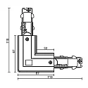 Deko-Light 3-phase corner connector D LINE/DALI DALI controllable, codable, left-right, black