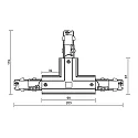3-fase T-connector D LINE/DALI DALI aanstuurbaar, codeerbaar, links-links-rechts, zwart
