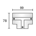 Deko-Light 3-phase cover D LINE/DALI - T-CONNECTOR, black