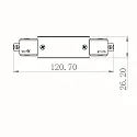 Deko-Light 1-phase straight connector D ONE with feed-in option, left-right, white