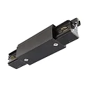 1-phase straight connector D ONE with feed-in option, left-right, black