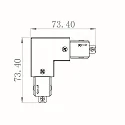 Deko-Light 1-fase L-connector D ONE links, wit