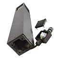 Deko-Light Lichtpaal FACADO II 650MM OPAL hoekig E27 IP65, donkergrijs, mat dimbaar