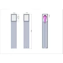 Deko-Light Lichtpaal FACADO II 650MM OPAL hoekig E27 IP65, donkergrijs, mat dimbaar