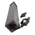 Deko-Light Lichtpaal FACADO II 1000MM OPAL hoekig E27 IP65, donkergrijs, mat dimbaar