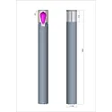 Deko-Light bollard lamp FACADO II 1000MM OPAL round E27 IP65, dark grey, mat dimmable