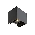 Wandarmatuur ARCTURUS II up / down, instelbaar, schakelbaar, breed IP54, grafietgrijs 