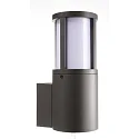 Wandarmatuur voor buitenshuis FACADO II ROUND OPAL rond E27 IP65, donkergrijs, mat dimbaar