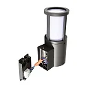 Deko-Light Wandarmatuur voor buitenshuis FACADO II ROUND OPAL rond E27 IP65, donkergrijs, mat dimbaar