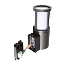 Deko-Light Wandarmatuur voor buitenshuis FACADO II ROUND OPAL rond E27 IP65, donkergrijs, mat dimbaar