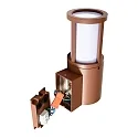 Deko-Light Wandarmatuur voor buitenshuis FACADO II ROUND OPAL rond E27 IP65, mat, roest dimbaar