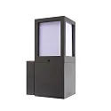 Wandarmatuur voor buitenshuis FACADO II SQAURE OPAL hoekig E27 IP65, donkergrijs, mat dimbaar
