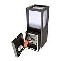 Deko-Light Wandarmatuur voor buitenshuis FACADO II SQAURE OPAL hoekig E27 IP65, donkergrijs, mat dimbaar